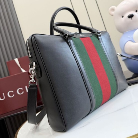 Replica Perfetta Borsa da lavoro media Gucci A0007X Mega Web Trademark nera Imitazione Outlet