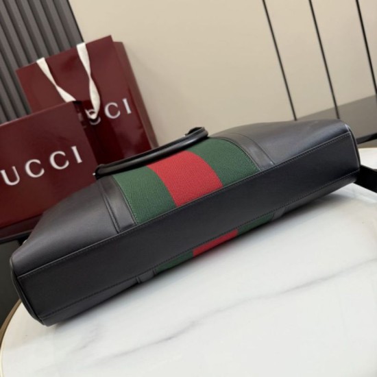 Replica Perfetta Borsa da lavoro media Gucci A0007X Mega Web Trademark nera Imitazione Outlet