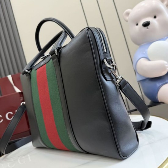 Replica Perfetta Borsa da lavoro media Gucci A0007X Mega Web Trademark nera Imitazione Outlet