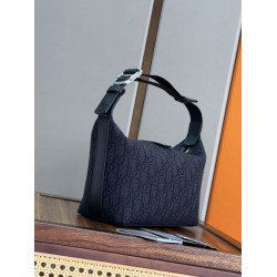 Replica Perfetta Pochette Dior Jett Dior Oblique jacquard nero Imitazione Outlet