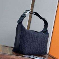 Replica Perfetta Pochette Dior Jett Dior Oblique jacquard nero Imitazione Outlet