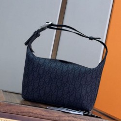 Replica Perfetta Pochette Dior Jett Dior Oblique jacquard nero Imitazione Outlet