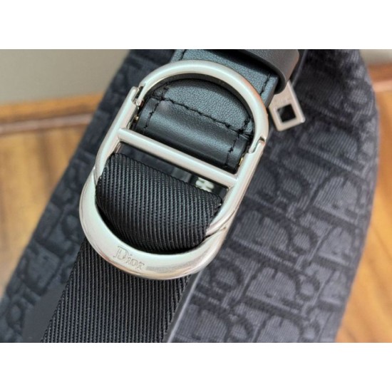 Replica Perfetta Pochette Dior Jett Dior Oblique jacquard nero Imitazione Outlet