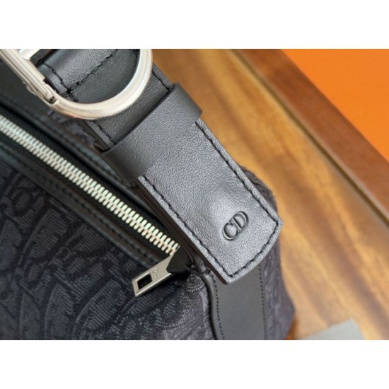 Replica Perfetta Pochette Dior Jett Dior Oblique jacquard nero Imitazione Outlet