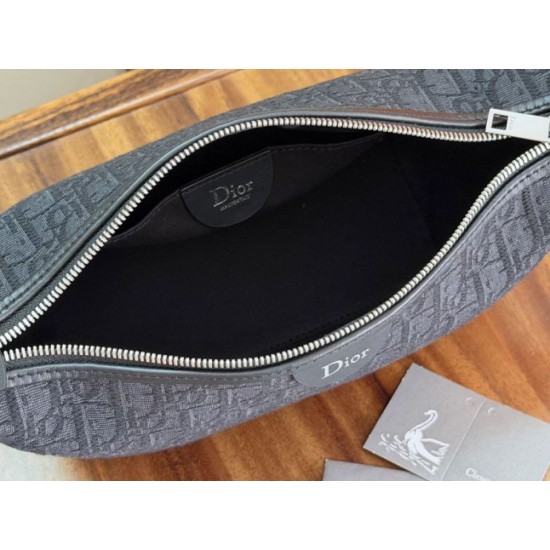 Replica Perfetta Pochette Dior Jett Dior Oblique jacquard nero Imitazione Outlet