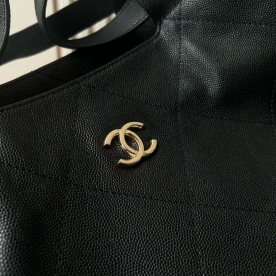 Replica Perfetta Borsa tote Chanel piccola preppy AS6058 Nera Imitazione Outlet