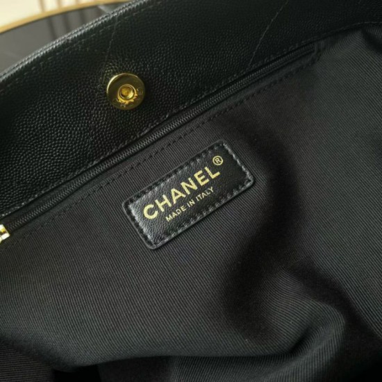 Replica Perfetta Borsa tote Chanel piccola preppy AS6058 Nera Imitazione Outlet