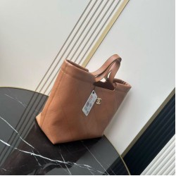 Replica Perfetta Borsa tote Chanel piccola preppy AS6058 Marrone Imitazione Outlet