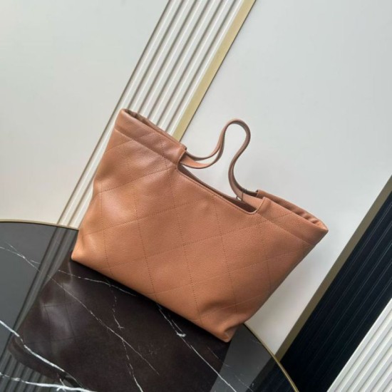 Replica Perfetta Borsa tote Chanel piccola preppy AS6058 Marrone Imitazione Outlet