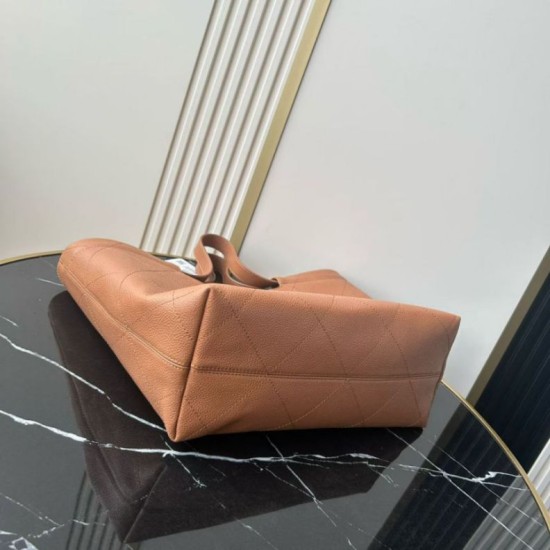 Replica Perfetta Borsa tote Chanel piccola preppy AS6058 Marrone Imitazione Outlet