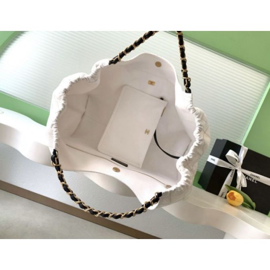 Replica Perfetta Borsa tote Chanel 26C Coco Beach AS6191 bianca Imitazione Outlet