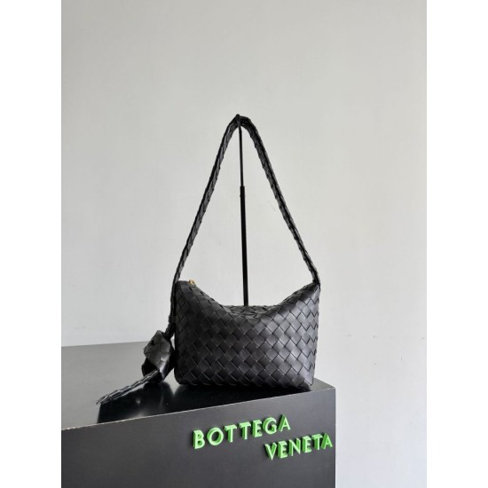 Replica Perfetta Borsa a spalla Easy Hobo Bottega Veneta Nera Imitazione Outlet