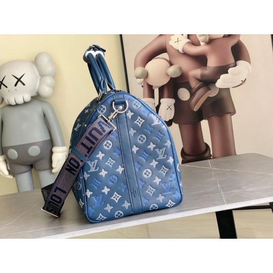 Replica di lusso 163c01 chip Borse LV Keepall Bandoulière 50 M28836 Blu Falsa Online Replica Perfetta 163c01 chip Borse LV Keepall Bandoulière 50 M28836 Blu Imitazione Outlet