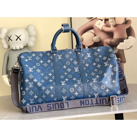 Replica di lusso 163c01 chip Borse LV Keepall Bandoulière 50 M28836 Blu Falsa Online Replica Perfetta 163c01 chip Borse LV Keepall Bandoulière 50 M28836 Blu Imitazione Outlet