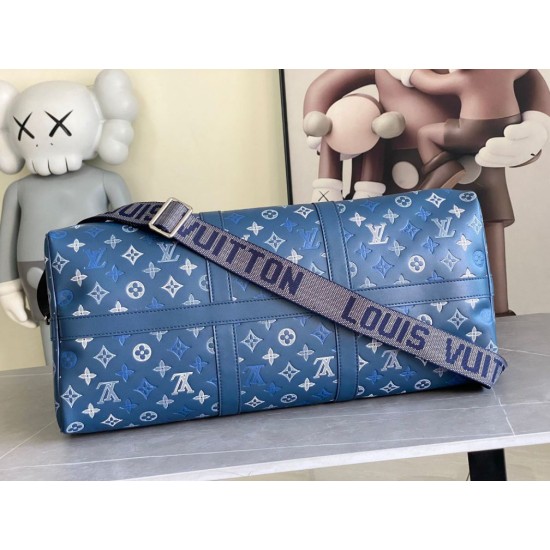 Replica di lusso 163c01 chip Borse LV Keepall Bandoulière 50 M28836 Blu Falsa Online Replica Perfetta 163c01 chip Borse LV Keepall Bandoulière 50 M28836 Blu Imitazione Outlet