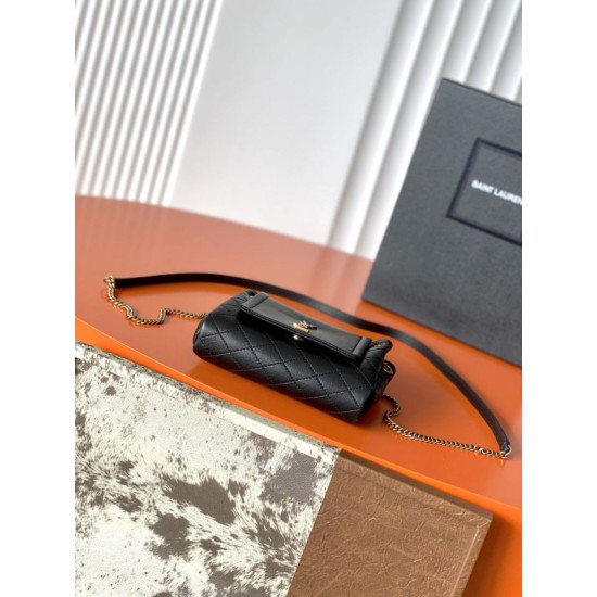 Replica Perfetta Borsa a tracolla mini Nolita YSL Saint Laurent Nero Imitazione Outlet