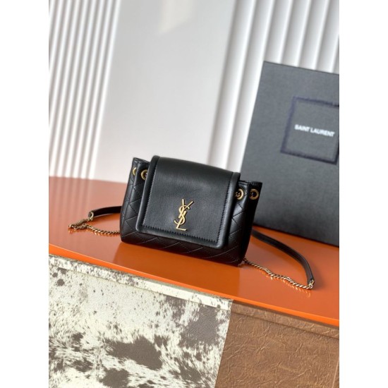 Replica Perfetta Borsa a tracolla mini Nolita YSL Saint Laurent Nero Imitazione Outlet