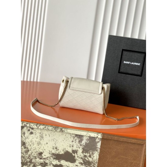Replica di lusso Borsa a tracolla mini Nolita YSL Saint Laurent Beige Falsa Online Replica Perfetta Borsa a tracolla mini Nolita YSL Saint Laurent Beige Imitazione Outlet