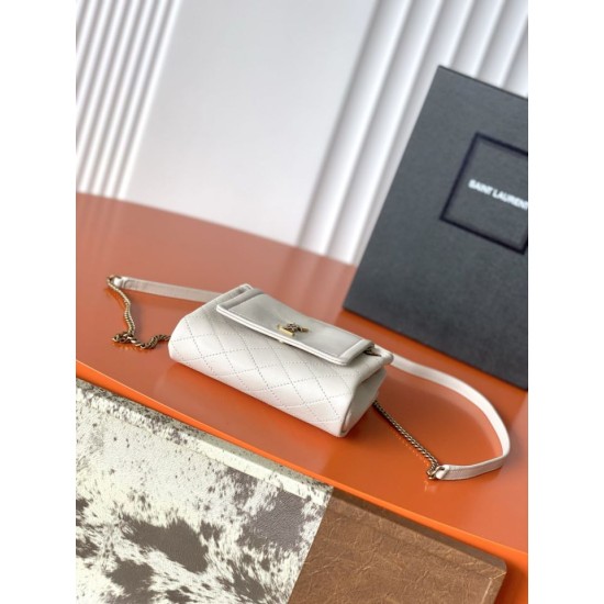 Replica di lusso Borsa a tracolla mini Nolita YSL Saint Laurent Beige Falsa Online Replica Perfetta Borsa a tracolla mini Nolita YSL Saint Laurent Beige Imitazione Outlet