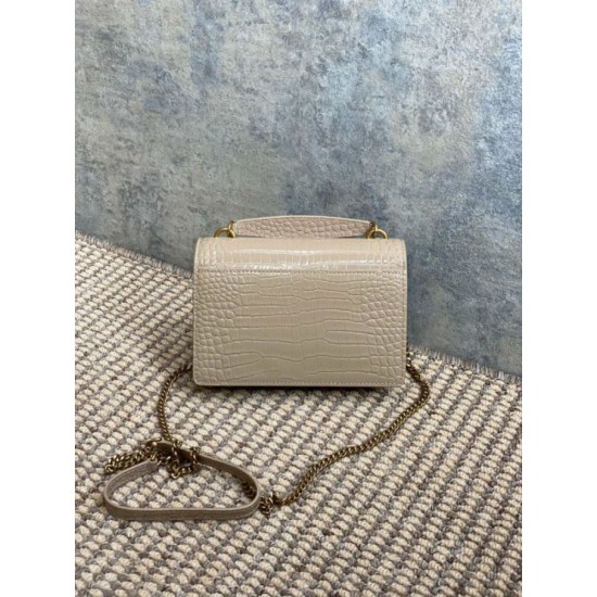 Replica di lusso YSL Saint Laurent Piccola Sunset con motivo coccodrillo 19cm albicocca Falsa Online Replica Perfetta YSL Saint Laurent Piccola Sunset con motivo coccodrillo 19cm albicocca Imitazione Outlet