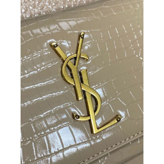 Replica di lusso YSL Saint Laurent Piccola Sunset con motivo coccodrillo 19cm albicocca Falsa Online Replica Perfetta YSL Saint Laurent Piccola Sunset con motivo coccodrillo 19cm albicocca Imitazione Outlet