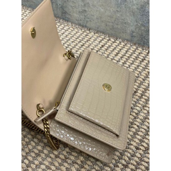Replica di lusso YSL Saint Laurent Piccola Sunset con motivo coccodrillo 19cm albicocca Falsa Online Replica Perfetta YSL Saint Laurent Piccola Sunset con motivo coccodrillo 19cm albicocca Imitazione Outlet