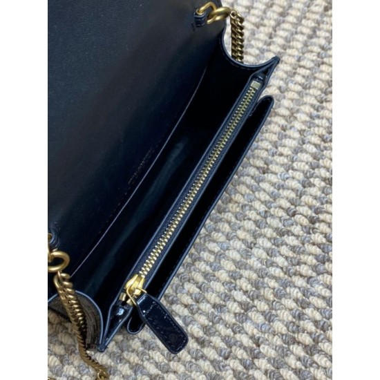 Replica di lusso YSL Saint Laurent Piccola Sunset con motivo coccodrillo 19cm Nero Falsa Online Replica Perfetta YSL Saint Laurent Piccola Sunset con motivo coccodrillo 19cm Nero Imitazione Outlet