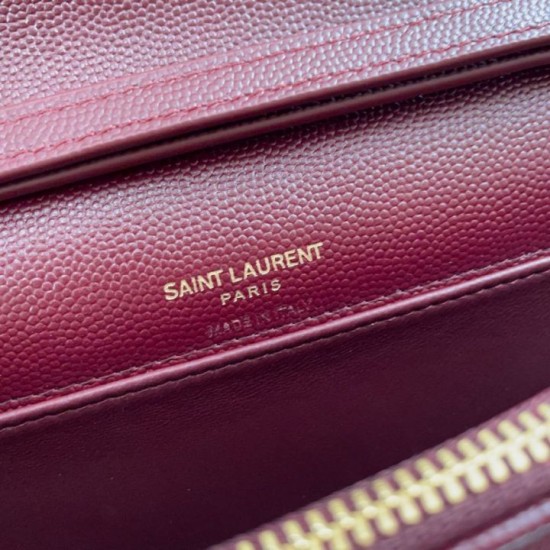 Replica Perfetta Borsa a catena trapuntata Becky YSL Saint Laurent Rosso 20cm Imitazione Outlet