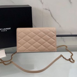 Replica di lusso Borsa a catena trapuntata Becky YSL Saint Laurent albicocca Falsa Online Replica Perfetta Borsa a catena trapuntata Becky YSL Saint Laurent albicocca Imitazione Outlet