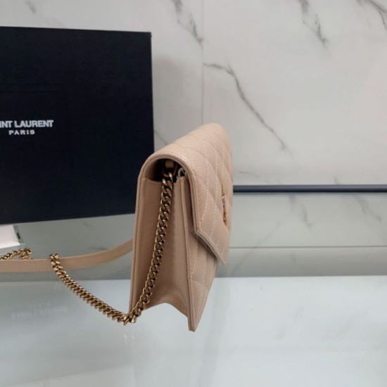 Replica di lusso Borsa a catena trapuntata Becky YSL Saint Laurent albicocca Falsa Online Replica Perfetta Borsa a catena trapuntata Becky YSL Saint Laurent albicocca Imitazione Outlet