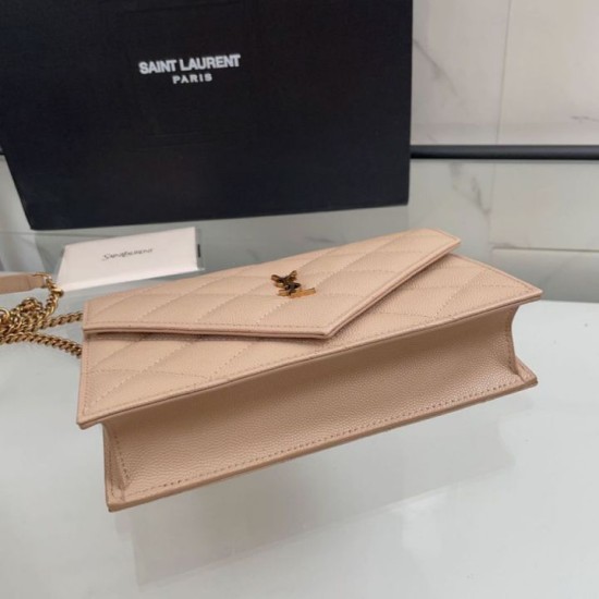 Replica di lusso Borsa a catena trapuntata Becky YSL Saint Laurent albicocca Falsa Online Replica Perfetta Borsa a catena trapuntata Becky YSL Saint Laurent albicocca Imitazione Outlet