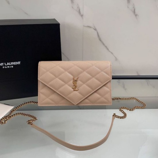 Replica di lusso Borsa a catena trapuntata Becky YSL Saint Laurent albicocca Falsa Online Replica Perfetta Borsa a catena trapuntata Becky YSL Saint Laurent albicocca Imitazione Outlet