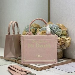 Replica Perfetta Borsa book tote Dior piccola/media/grande rosa con motivo floreale Imitazione Outlet