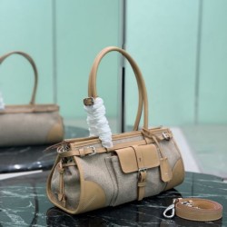 Replica Perfetta Borsa Prada Bonne lino con manici superiori 1BA426 marrone Imitazione Outlet