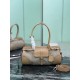 Replica Perfetta Borsa Prada Bonne lino con manici superiori 1BA426 marrone Imitazione Outlet