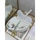 Replica Perfetta Borsa a tracolla Dior Saddle ricamata bianca