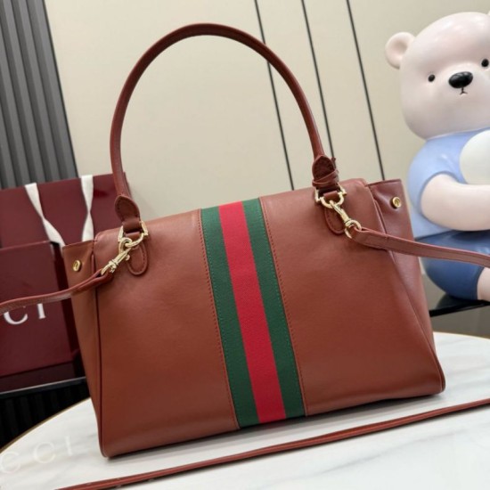 Replica Perfetta Borsa a mano media Gucci 875018 Paparazzo Marrone