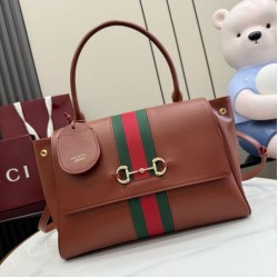 Replica Perfetta Borsa a mano media Gucci 875018 Paparazzo Marrone