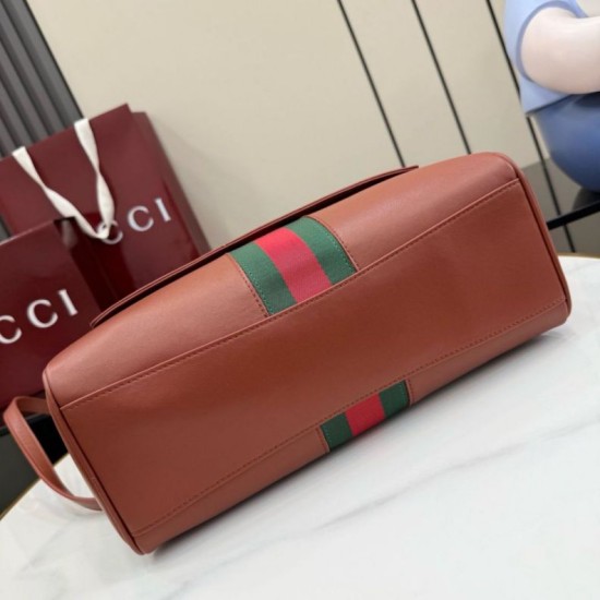Replica Perfetta Borsa a mano media Gucci 875018 Paparazzo Marrone