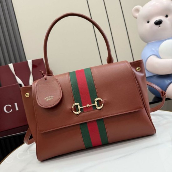 Replica Perfetta Borsa a mano media Gucci 875018 Paparazzo Marrone