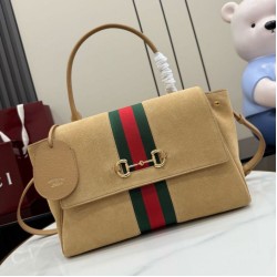 Replica Perfetta Borsa a mano media Gucci Paparazzo 875018 scamosciata albicocca