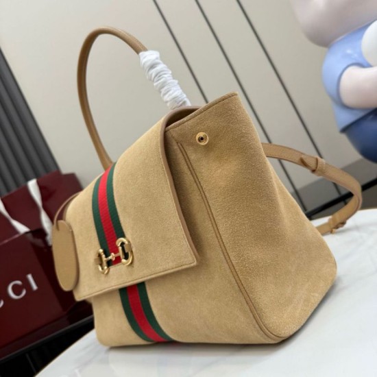 Replica Perfetta Borsa a mano media Gucci Paparazzo 875018 scamosciata albicocca