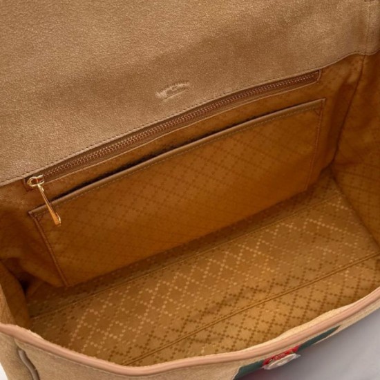 Replica Perfetta Borsa a mano media Gucci Paparazzo 875018 scamosciata albicocca