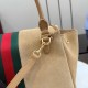 Replica Perfetta Borsa a mano media Gucci Paparazzo 875018 scamosciata albicocca