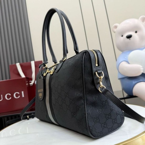 Replica Perfetta Borsa a bauletto grande Gucci 866734 Nero