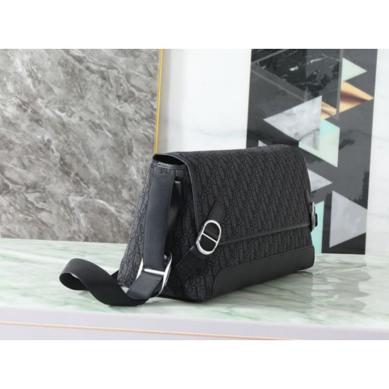 Replica Perfetta Borsa a tracolla Dior Jett Flap Oblique Nero