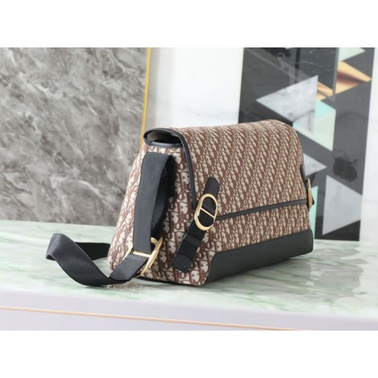 Replica Perfetta Borsa a tracolla Dior Jett Flap Oblique Marrone