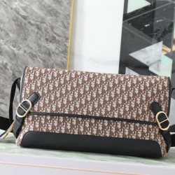 Replica Perfetta Borsa a tracolla Dior Jett Flap Oblique Marrone