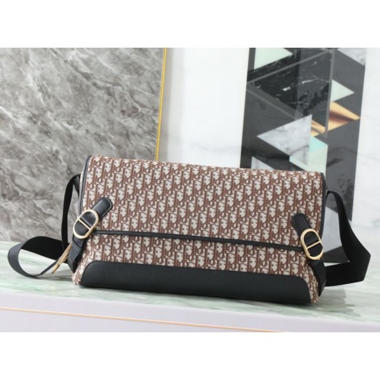 Replica Perfetta Borsa a tracolla Dior Jett Flap Oblique Marrone