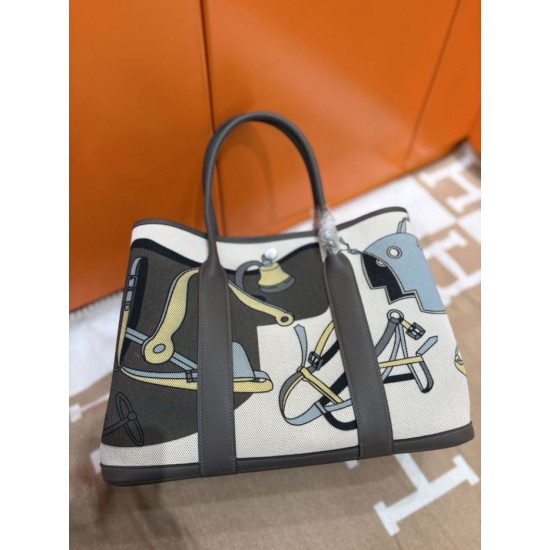 Replica Perfetta Borsa Hermes Garden Party Edizione limitata con design Garden Graffiti 30/36